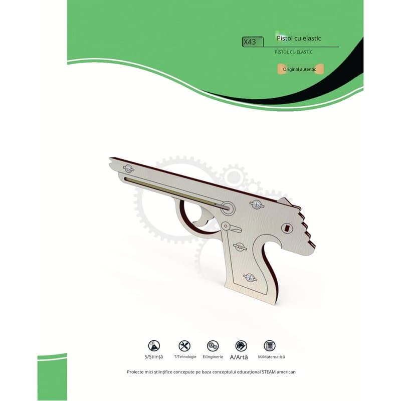 Pistol cu Elastic - kit DIY asamblat