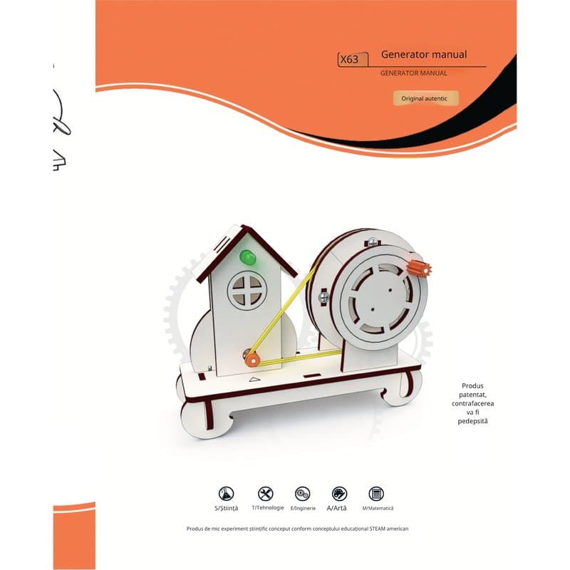 Generator cu Manivelă - kit DIY asamblat